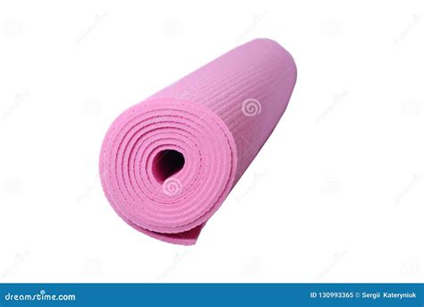Pink Yoga Mat On A White Background Stock Image Image Of Rendering Relaxation 130993365
