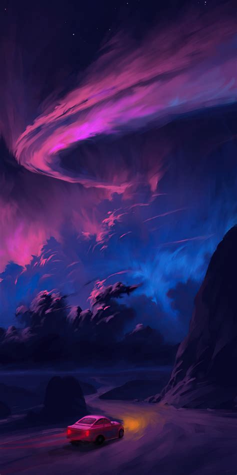 Download 1080x2160 Wallpaper Road To The Adventure Fantasy Night