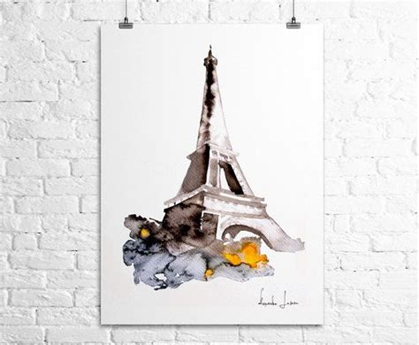 Eiffel Tower Paris Art Print Watercolor By Watercolorprint 3000