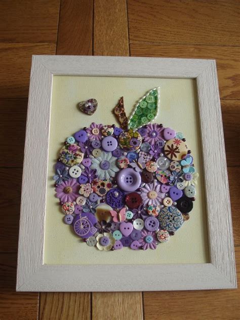Handcrafted Canvas Wall Art Using Buttons By Kimsbuttonlovedesign