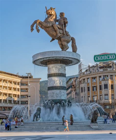 Alexander Der Große Skopje Redaktionelles Bild Bild Von Mazedonien