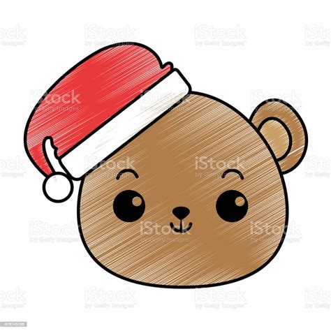Cute Bear Teddy Head Kawaii Character Stock Illustration Download