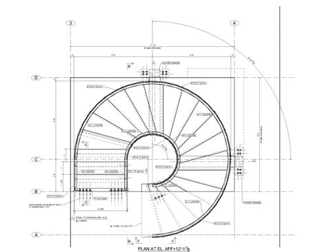 Staircase Architecture Spiral Staircase Dimensions Stairs Floor Plan