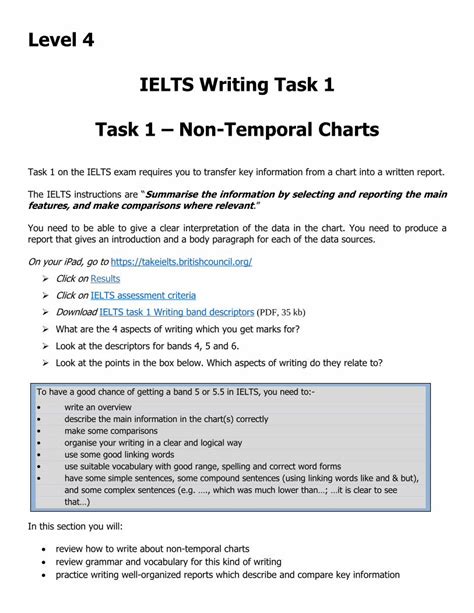 Pdf Level 4 Ielts Writing Task 1 Task 1 Non Temporal Charts · Pdf