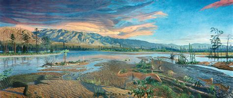 Triassic Scene Landscape Prehistoric World Dinosaur Art