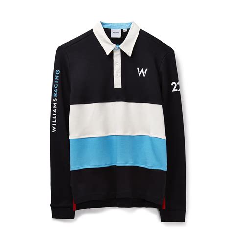Williams Racing 2022 Kids Silverstone Striped Rugby Shirt Williams