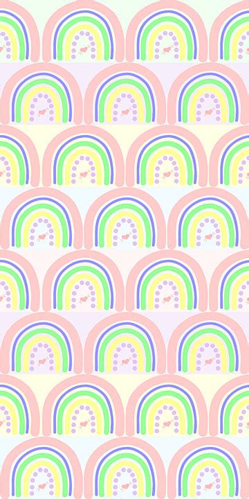 Four Cute Rainbow Set Pastel Colors Pastel Colors Hand Drawn Rainbow