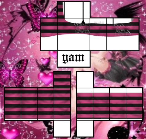 Pink Emo Y2k Fit Clothing Templates T Shirt Design Template Roblox