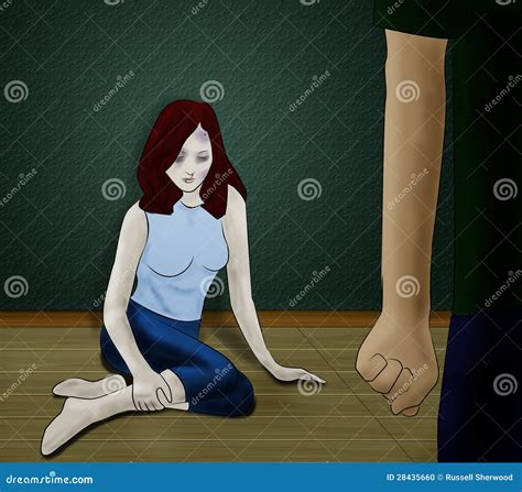 Abused Woman Stock Illustration Illustration Of Hand 28435660