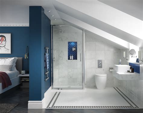 Help small suite bathroom layout via. 30 small bathroom design ideas | Loft ensuite, Loft room ...
