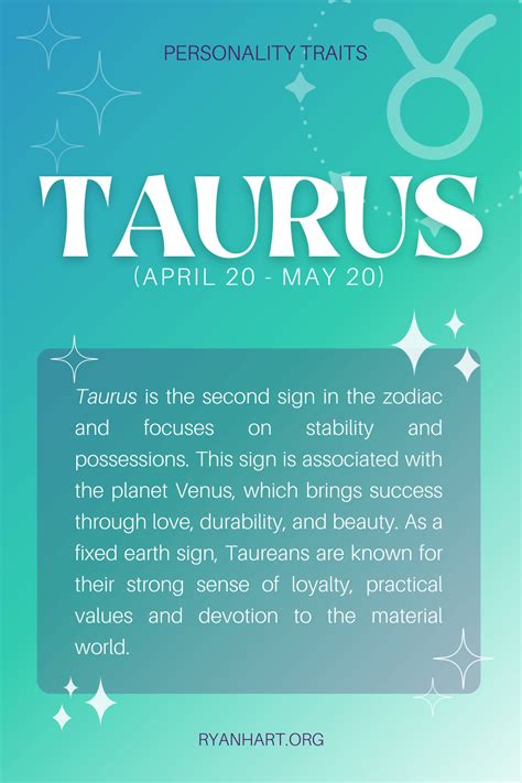 Taurus Personality Traits Dates April 20 May 19 Ryan Hart