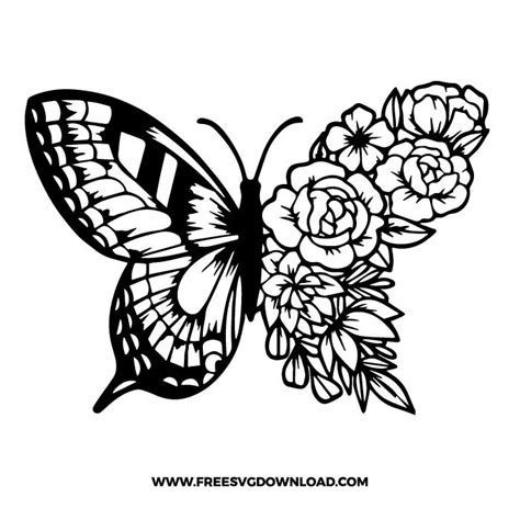 Floral butterfly free SVG & PNG cut files - Free SVG Download