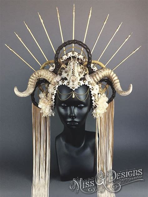 Horned Headdress With Skull By Miss G Designs Shop