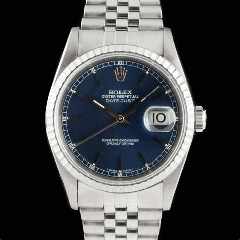 Rolex Datejust 16220 Blue Dial Amsterdam Vintage Watches