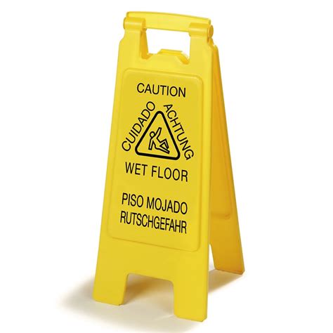 Carlisle 3690904 Wet Floor Safety Sign 11x25 2 Sided Multi Lingual