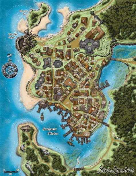 Sandpoint Fantasy City Map Fantasy World Map Fantasy Map