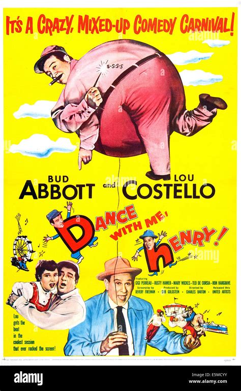 Dance With Me Henry Us Poster Lou Costello Top Center Bud Abbott Bottom Center 1956