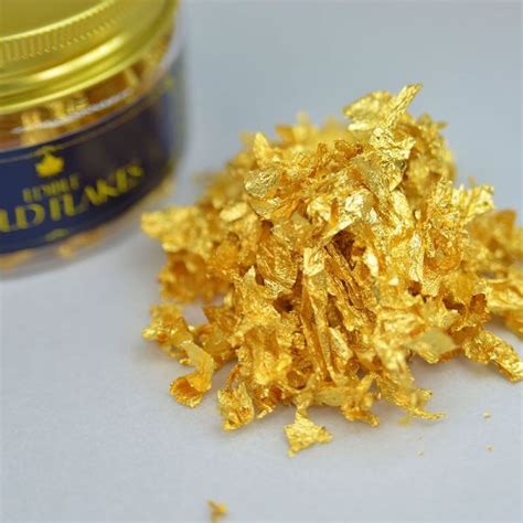 Edible Gold Flakes 2375k Genuine Gold Leaf Flakes For Cakes