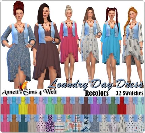 Laundry Day Stuff Dress Recolors At Annetts Sims 4 Welt Sims 4 Updates