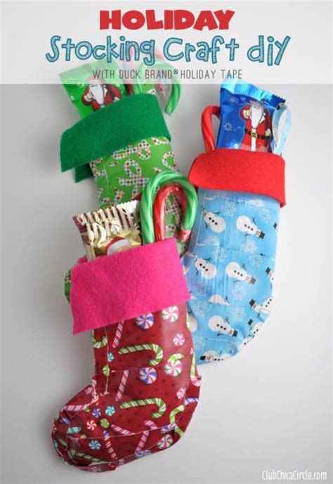 Holiday Stocking Crafty Diy With Duck Brand Holiday Tape Club Chica