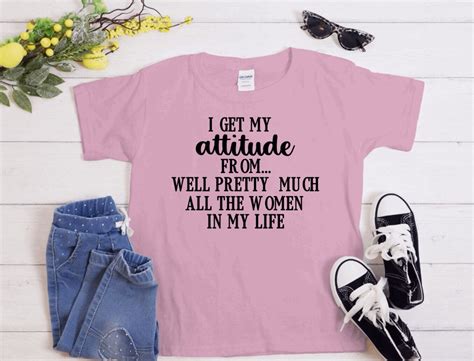 Funny Attitude Girls T Shirt Graphic Tee Etsy