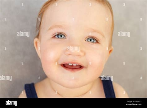 Baby Smiling Closeup Stock Photo Alamy