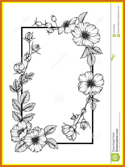 A Black And White Floral Frame With Flowers On It Royalty Art Iste