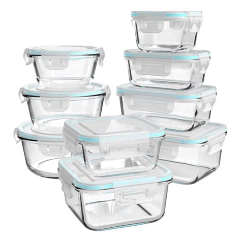 Morningsave Ailtech 18 Piece Borosilicate Glass Food Storage With Easy Lock Lids