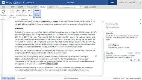 Word Online Update Comments List Improvements And