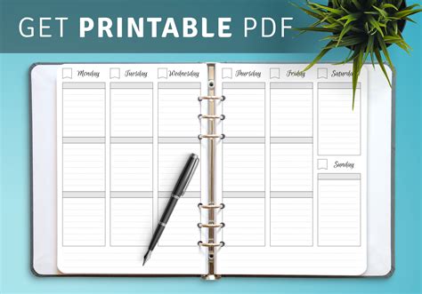 Undated Weekly Planner Printable Printable World Holiday