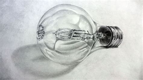 How To Draw With Graphite Pencils Realistic Light Bulb Youtube