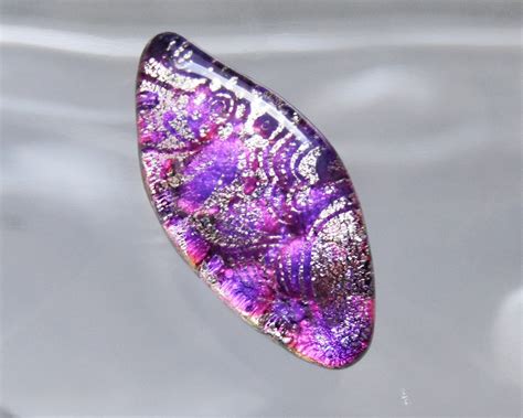 Fused Dichroic Glass Vibrant Layers Cabochon Glass Pendant Etsy