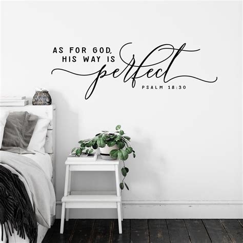 Scripture Wall Decal As For God His Way Is Perfect Psalm Etsy
