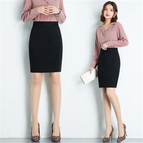 2022summer New Elastic High Waist Slim Black Bag Hip Skirt Simple Solid Sexy Office Ladies A