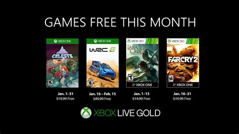 Este mes los sucriptores de xbox live gold y xbox game pass ultimate recibirán cuatro juegos para xbox one, dos de ellos con retrocompatibilidad desde xbox 360. Anunciados los Juegos de Xbox Live Gold para enero 2019 ...