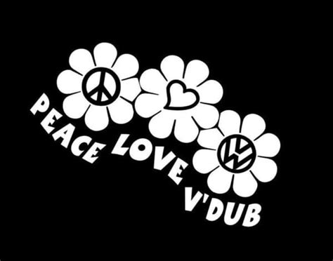 Peace Love Vw Volkswagen Vinyl Decal Stickers A2