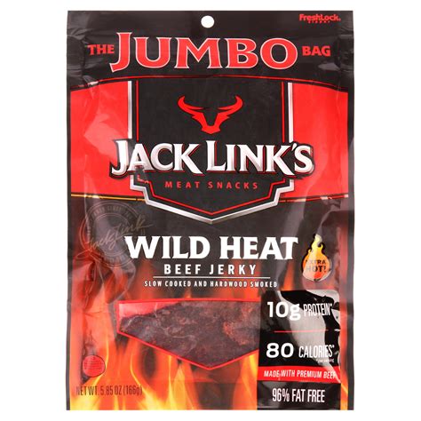 Jack Links Beef Jerky Wild Heat Meat Protein Snack 5 85oz Walmart