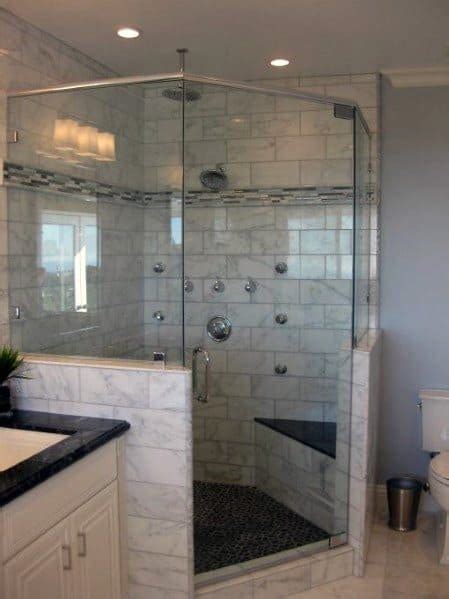 This bathroom offers a this bathroom boasts a corner tub and an open shower on our website, we have 77 different open shower ideas for all bathrooms, and precisely 48 open shower options for primary bathrooms. Top 60 Best Corner Shower Ideas - Bathroom Interior Designs