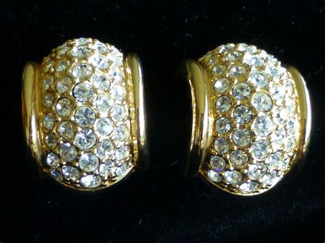 Vintage Swarovski Rhinestone Laden Earrings Mint From Historique On