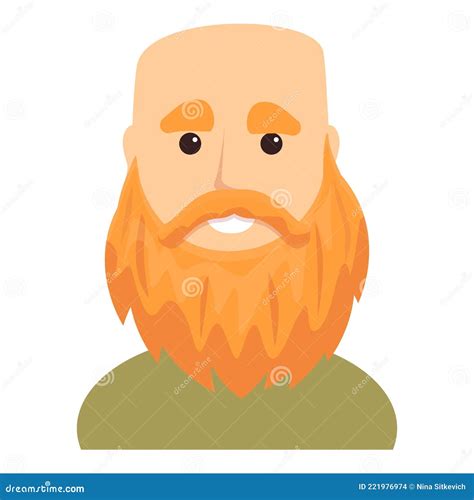 Bald Bearded Man Icon Cartoon Style Stock Vector Illustration Of