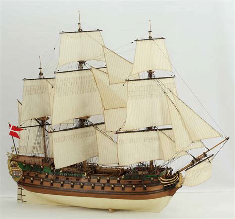 Die dänische NORSKE LOEVE von 1765, Schiffsmodell. Segelschiff