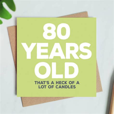 80 Years Old Birthday Card By Paper Plane 80th Birthday Cards Old Birthday Cards 90th