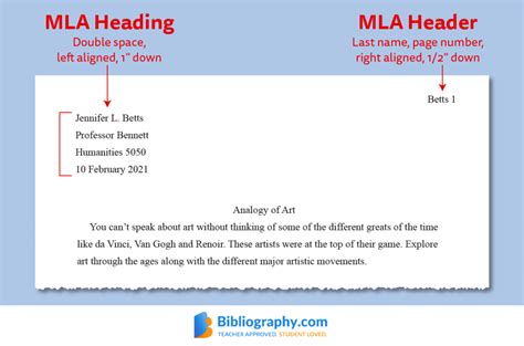 Mla Heading And Header Formats With Examples