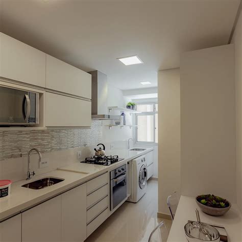 Aquela cozinha compacta funcional integrada com a área de serviço e linda Amei Projeto