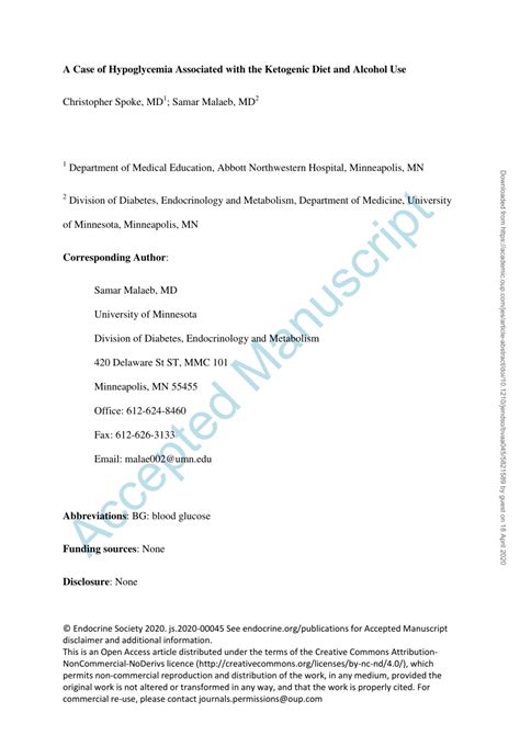 Intravenous glucose is the most howell ma, guly h. (PDF) A Case of Hypoglycemia Associated With the Ketogenic ...