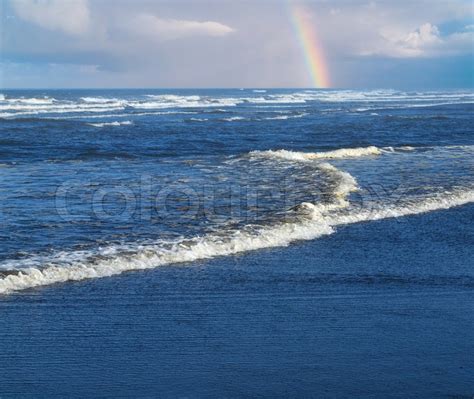Ocean Waves Breaking On Shore With A Stock Image Colourbox