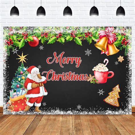 Merry Christmas Backdrop For Photography Santa Claus T Red X Mas