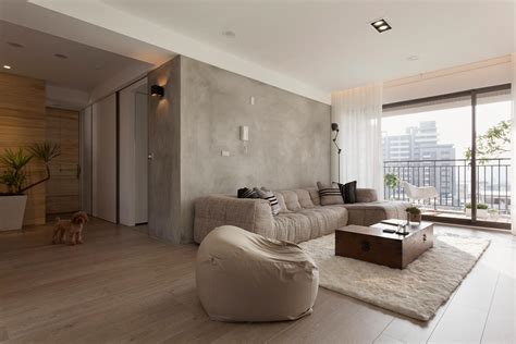Concrete feature wall living room | Interior Design Ideas