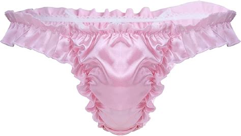 Iefiel Dentelle String Fesse Ouvert Pour Homme Lingerie Volants Lace Slip Sissy Sous Vêtements