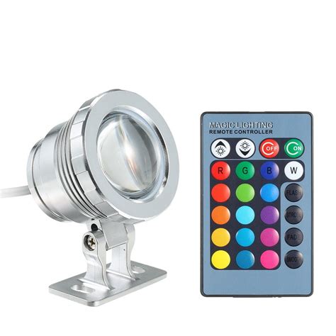 Acdc 12v 10w Rgb Led Underwater Light Submersible Lamp With Remote